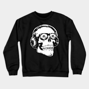 A skull with sunglasses listening to toons. Crewneck Sweatshirt